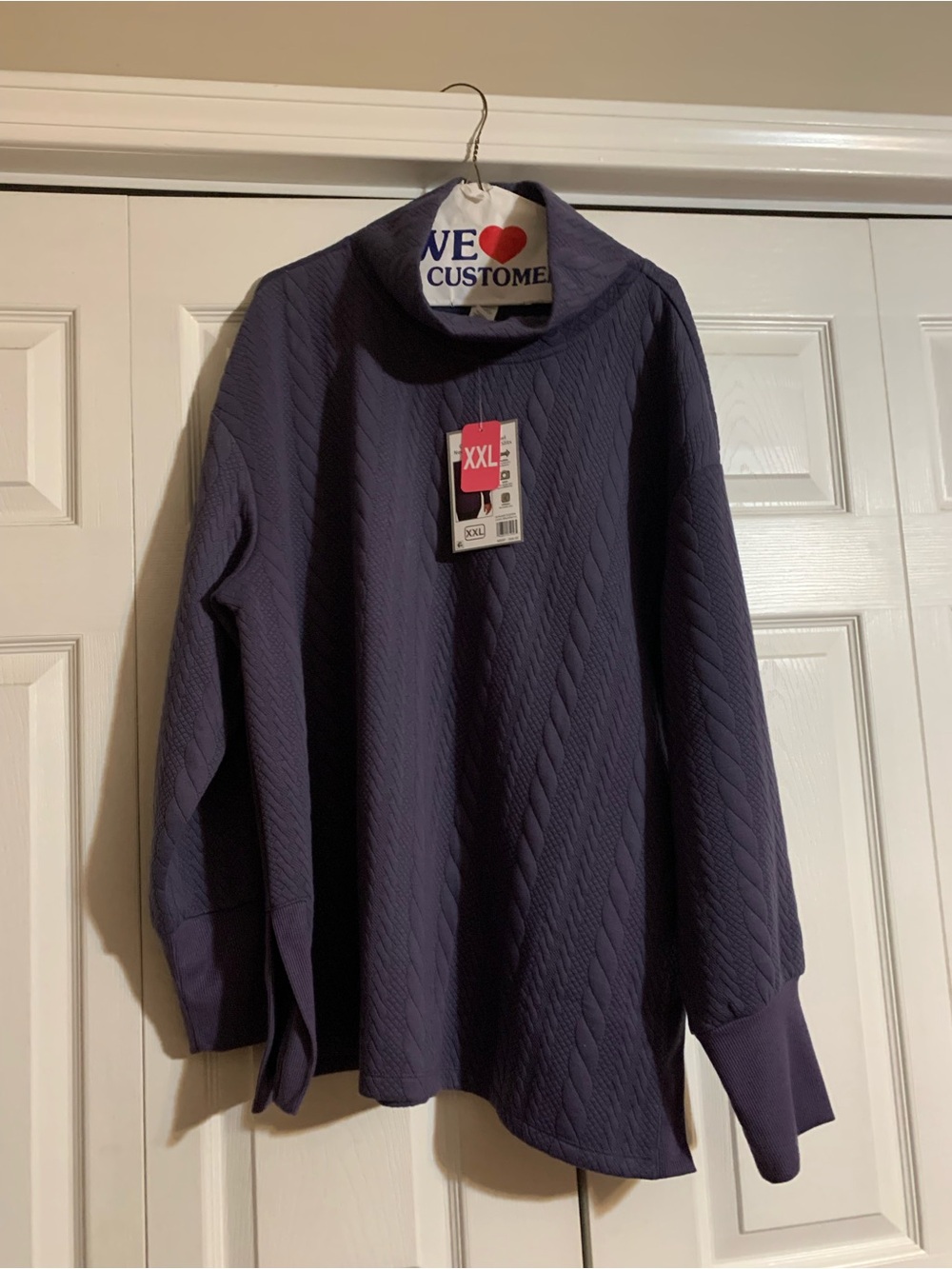 NWT Womens RBX Quilted cowl neck Sweatshirt  in Deep Purple